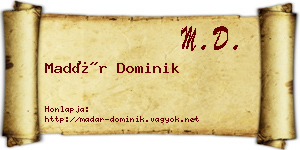 Madár Dominik névjegykártya