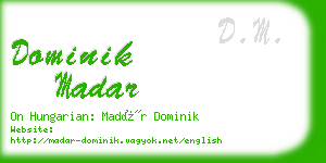 dominik madar business card